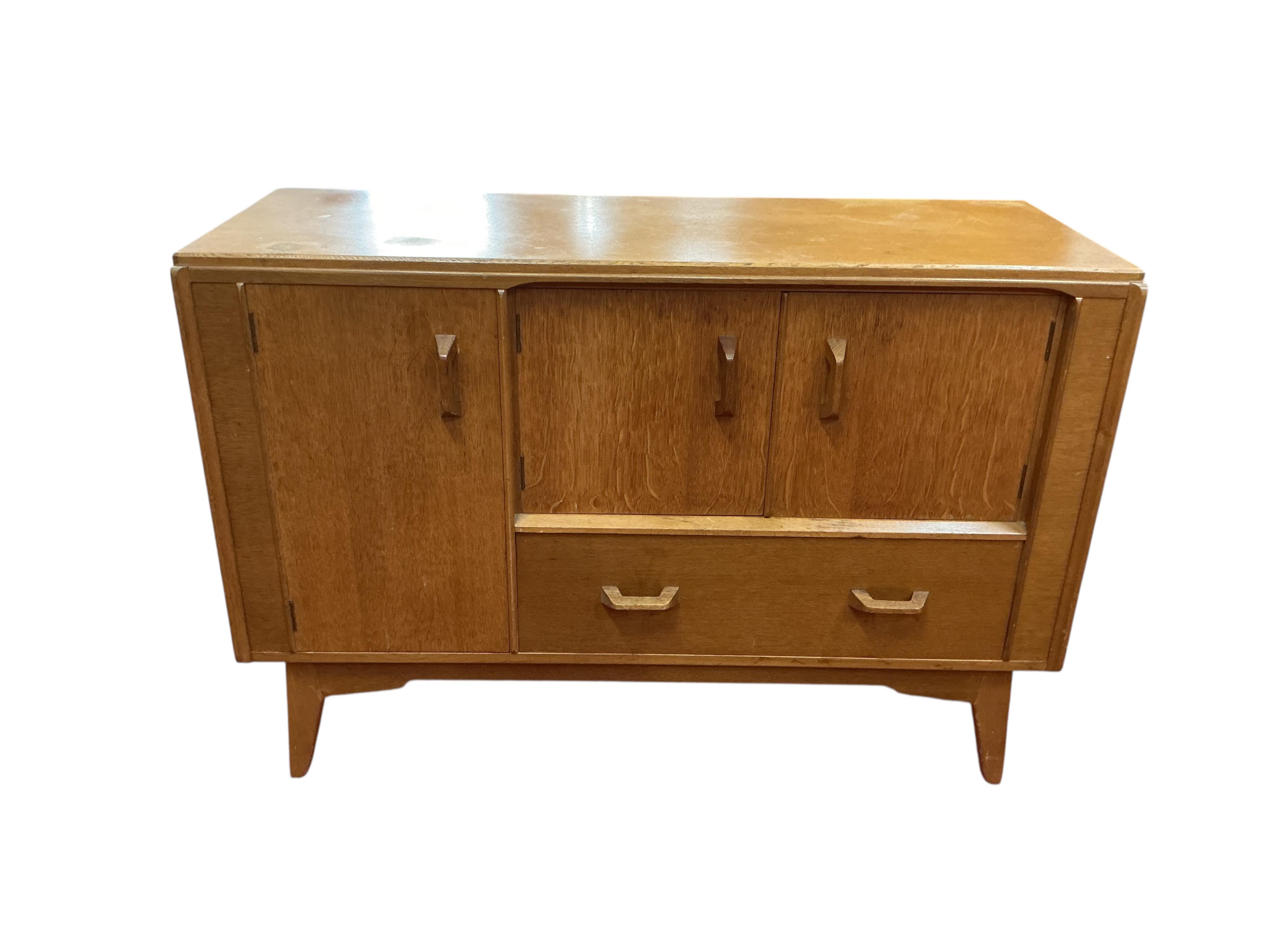 A mid century G plan teak sideboard, width 122cm, depth 45cm, height 84cm